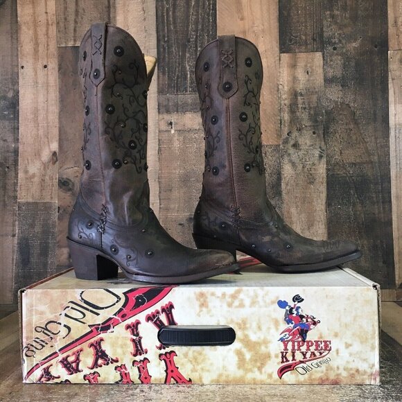 Old Gringo Yippee Kiyay YL214-1 Merary 13" Studded Cowboy Boots Womens 7 B - Picture 11 of 11